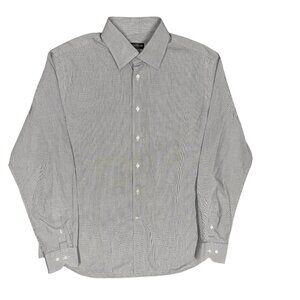 Corneliani Dress Shirt Made in Italy Long Sleeve Check Cotton 42 16 1/2 Large